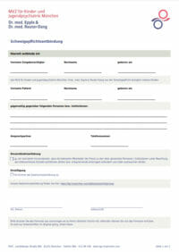 Schweigepflichtsentbindung - MVZ für Kinder- und Jugendpsychiatrie